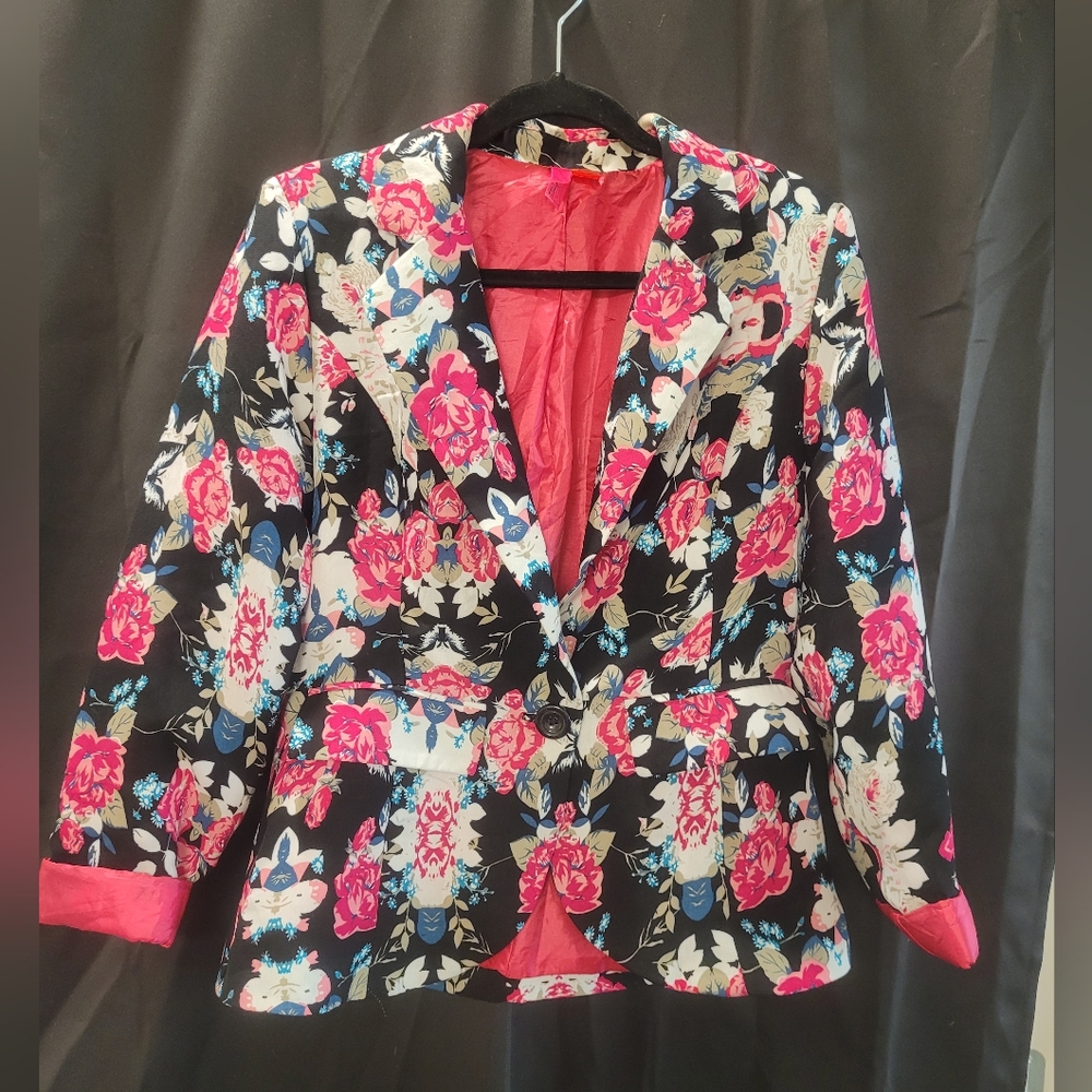 Forever21 Floral Print Blazer & Shorts Set Medium